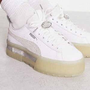NEW! PUMA Womens Mayze Platform Sneakers Shoes 100% Leather  593SH0